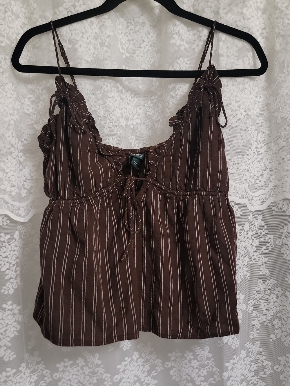 wild fable Brown Striped Tie-Front Cami